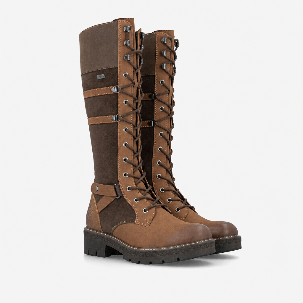 Rieker Y8101 Womens Knee High Boots Brown/Havanna/Brandy/Tabak