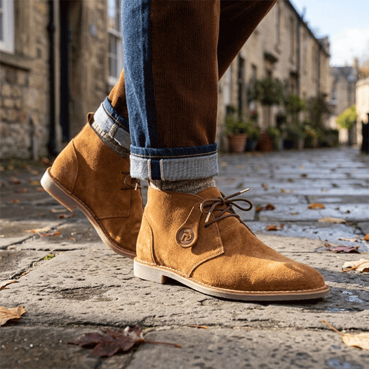 Popps VESPA Unisex Desert Boots Cognac