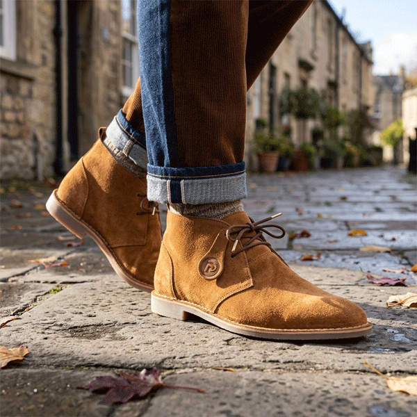 Popps VESPA Unisex Desert Boots Cognac